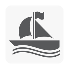 Boat icon on white.