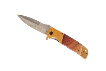 Folding pocket knife isolated on white