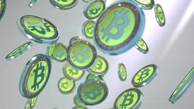 Digital currency animation, Bitcoin Cash coin.	