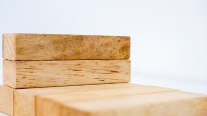 wood block on white background