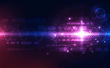 Abstract futuristic digital wave technology background. Illustration Vector