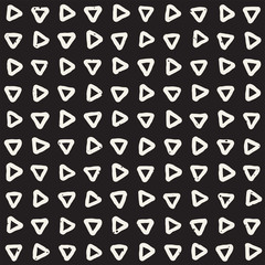 Hand drawn lines seamless grungy pattern. Abstract geometric repeating texture in black and white.