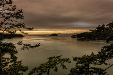 Pudget Sound from Whidbey Island Deception Pass after rain shower