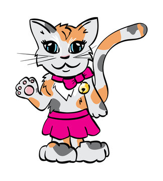 Cute Cartoon Cat Girl