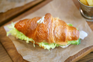 Macro photo of delicious big fish sandwich