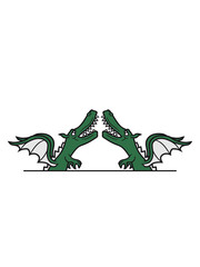 Obraz premium wappen mauer halb schild text feld laufen gehen groß comic cartoon lustig clipart fliegen flügel wyvern lindwurm mystisch fantasy Drache böse