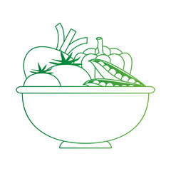 vegetables in kitchen bowl vector illustration design