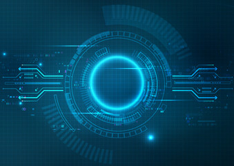 Obraz premium Futuristic Blue Technology Background Vector