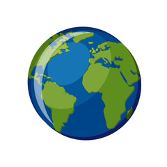 Planet Earth icon isolated on white background.