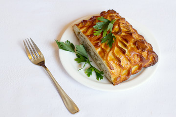 pie on white background table