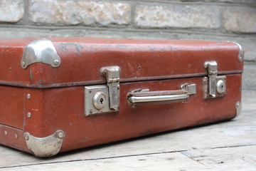 Old brown suitcase