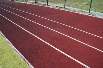 the running marked paths at stadium