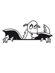 verstecken wand fläche schreiben text mauer leere cool comic cartoon lustig clipart fliegen flügel wyvern lindwurm mystisch fantasy Drache böse