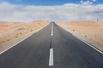 asphalt road with clouds in Morocco