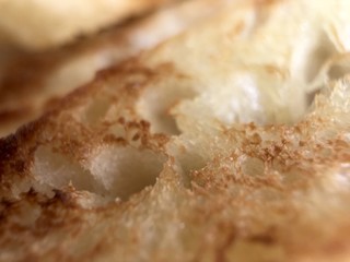Macro close-up of Toasted turkish bread on brown baking paper