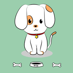 puppy sitting with bone icon