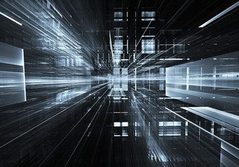 Fractal art - computer 3D image, technological background