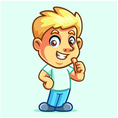 Boy Activities Mascot Design Vector
