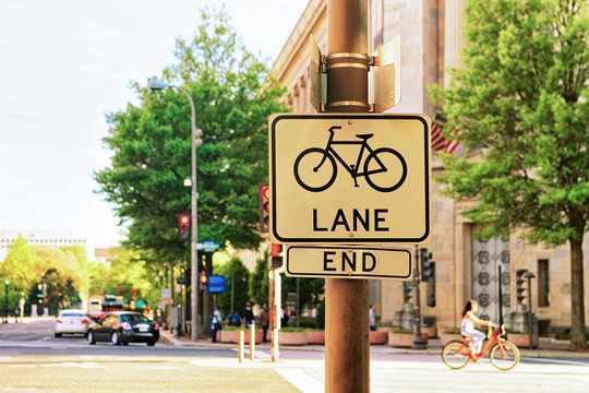 Road Sign In Street Of Washington DC