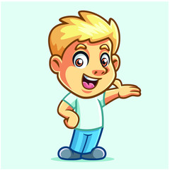 Boy Activities Mascot Design Vector