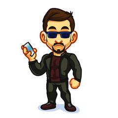 Casual Man Mascot Design Vector