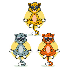 Cat Guru Mascot Design Vector