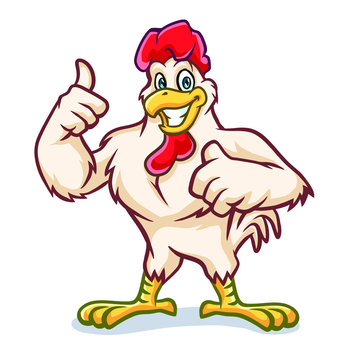 Chicken Thumbs Up Mascot Design Vector