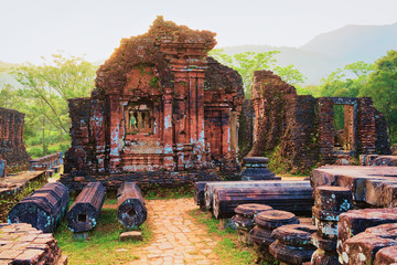 Remainings of Old hindu temples of My Son Vietnam
