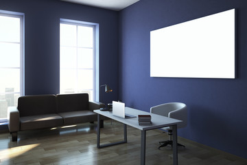Contemporary office interior with billboard