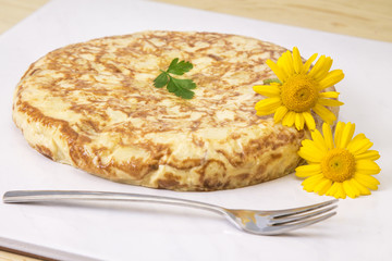 omelette with potatoes and onions