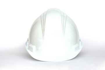 White hard hat on white background