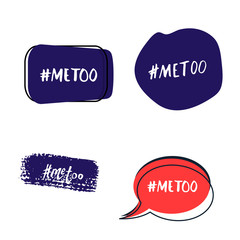 Hashtag Me too. Handwritten lettering Metoo. Vector illustration.