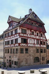 Obraz premium Albrecht Duerer House, Nuremberg, Middle Franconia, Bavaria, Germany, Europe