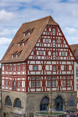 Fototapeta na wymiar Town hall on Marktplatz square, Rothenburg ob der Tauber, Franconia, Bavaria, Germany, Europe