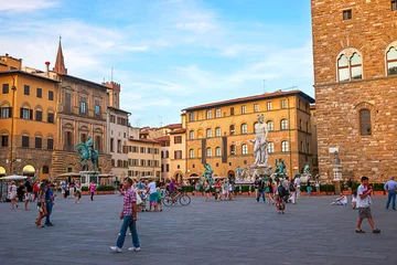 Foto op Canvas Neptune and other statues on Square of Signora Florence © Roman Babakin