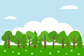 Vector background of spring trees.