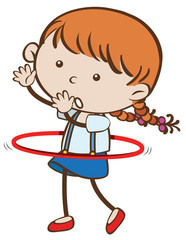 A Girl Playing Hula Hoop