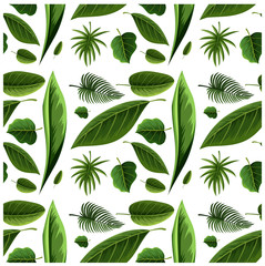 Green Tree Leaf Seamless Wallpaper