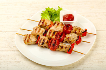 Grilled turkey skewer