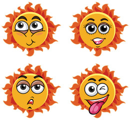 A Set of Sun Expression Face