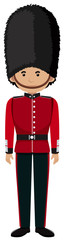 Royal British Soldier Uniform on White Background