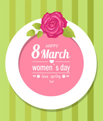 8 March Womens Love Spring Decorative Frame Rose