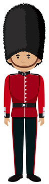 Royal British Soldier Uniform on White Background