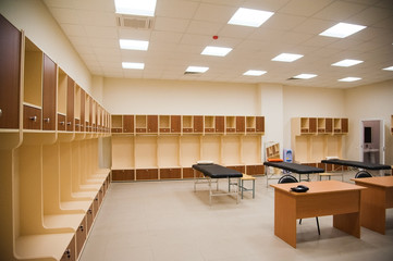 Empty football changing room