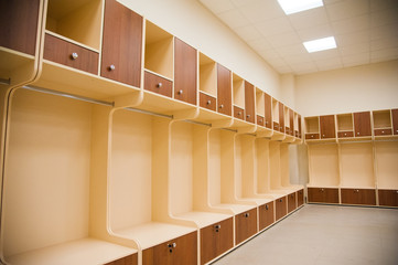Empty football changing room