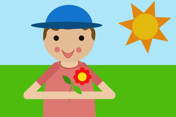 Niño en la naturaleza.