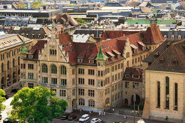 Fototapeta na wymiar Stadthaus in Zurich city center Europe
