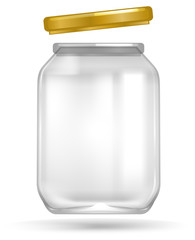 An Empty Jar on White Background