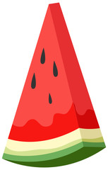 A Slide of  Watermelon on White Background