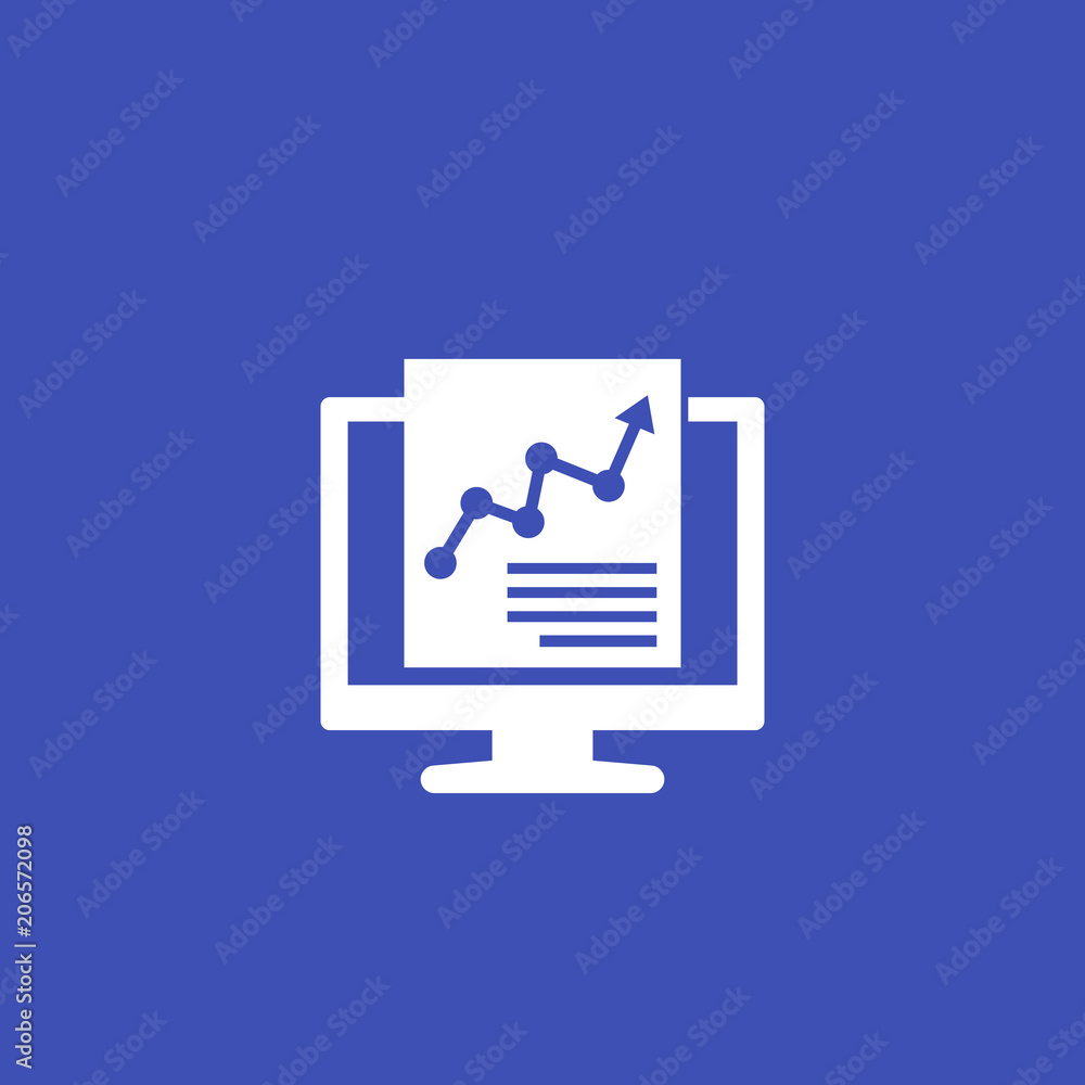 Poster computer analysis and statistics vector icon
